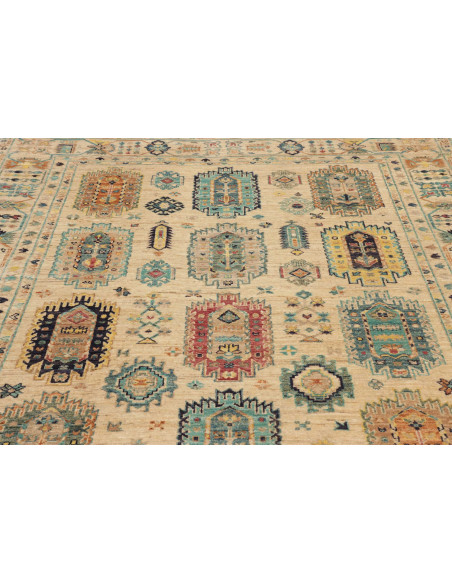 Tappeto Tribal Pakistan 151x200 Beige Crema Blu