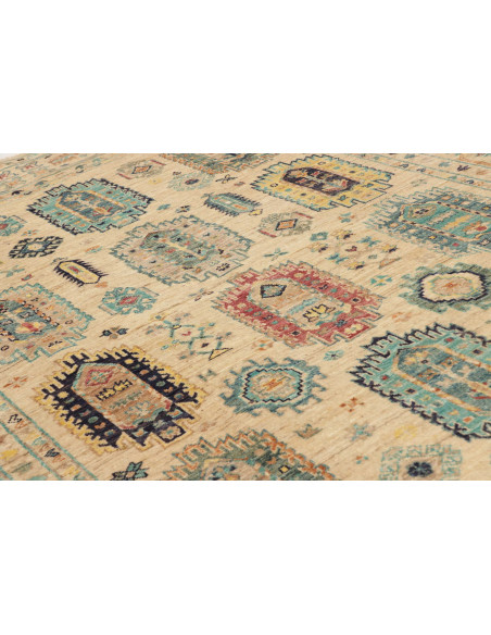 Tappeto Tribal Pakistan 151x200 Beige Crema Blu
