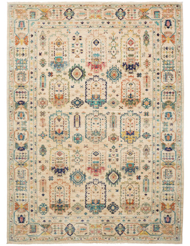 Rug Tribal Pakistan 168x234 Cream Ivory Teal Bl