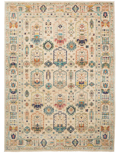 Tappeto Tribal Pakistan 168x234 Crema Avorio Bl