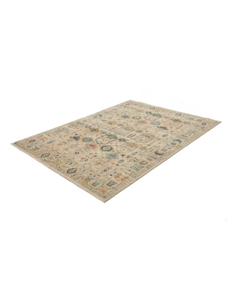 Tappeto Tribal Pakistan 168x234 Crema Avorio Bl
