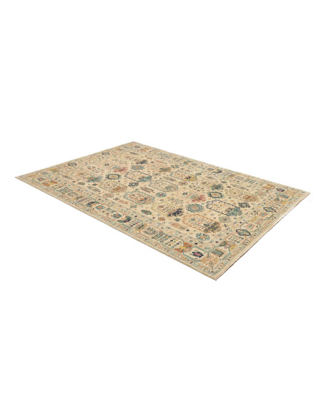 Tappeto Tribal Pakistan 168x234 Crema Avorio Bl
