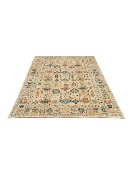 Rug Tribal Pakistan 168x234 Cream Ivory Teal Bl