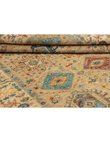 Tappeto Tribal Pakistan 167x232 Beige Blu Rosso