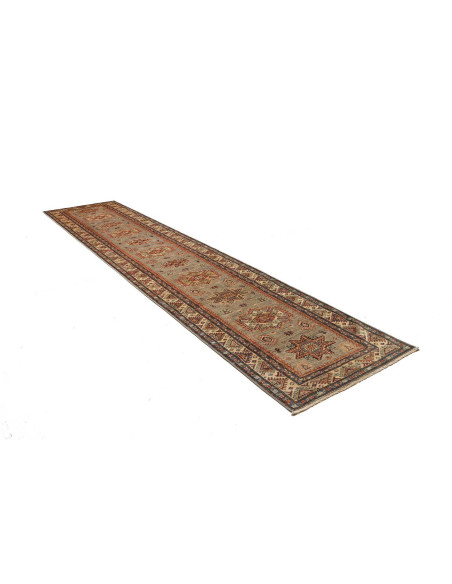 Tappeto Kazak Fine Pakistan 86x413 Beige Grigio