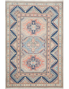 Tappeto Kazak Afghanistan 82x124 Grigio Blu Blu