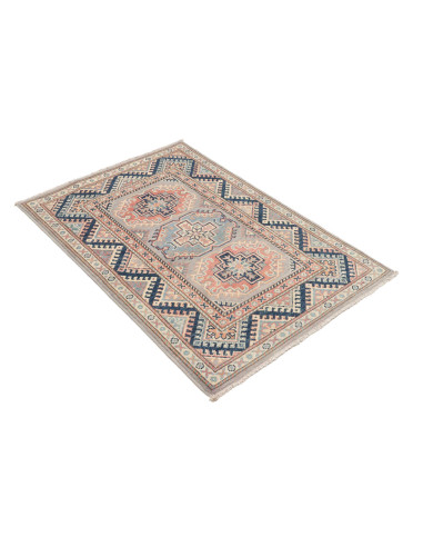 Tappeto Kazak Afghanistan 82x124 Grigio Blu Blu
