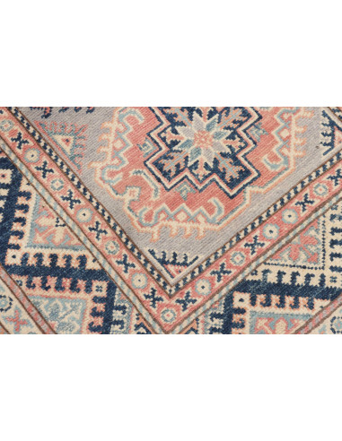 Tappeto Kazak Afghanistan 82x124 Grigio Blu Blu