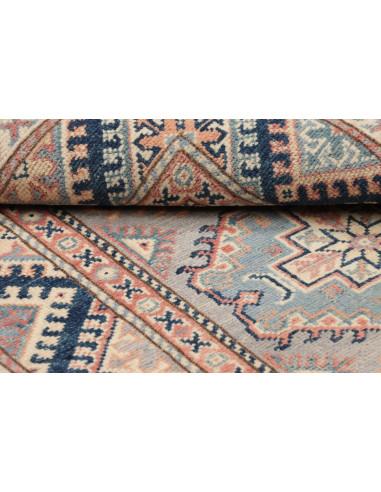 Tappeto Kazak Afghanistan 82x124 Grigio Blu Blu