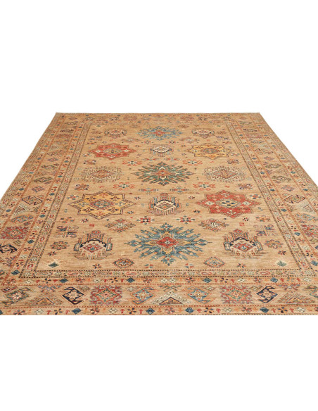 Rug Kazak Fine Pakistan 252x315 Sand Beige Blue