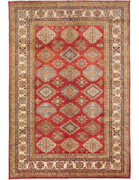 Rug Kazak Fine Pakistan 200x296 Bordeaux Red Cr