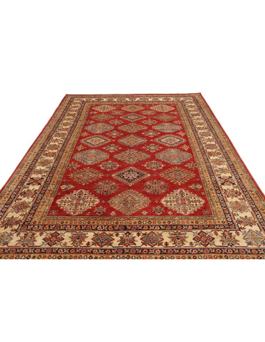 Rug Kazak Fine Pakistan 200x296 Bordeaux Red Cr