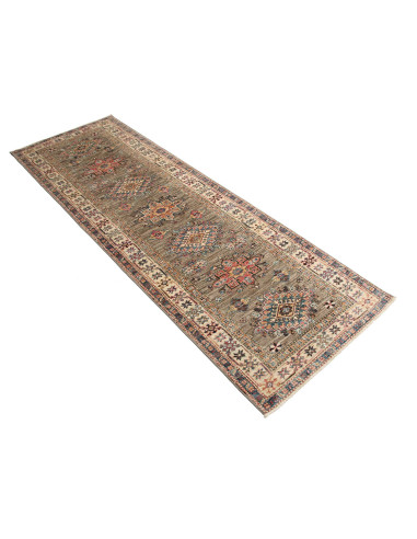 Rug Kazak Fine Pakistan 80x243 Grey Brown Coral