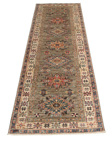 Tappeto Kazak Fine Pakistan 80x243 Grigio Marro