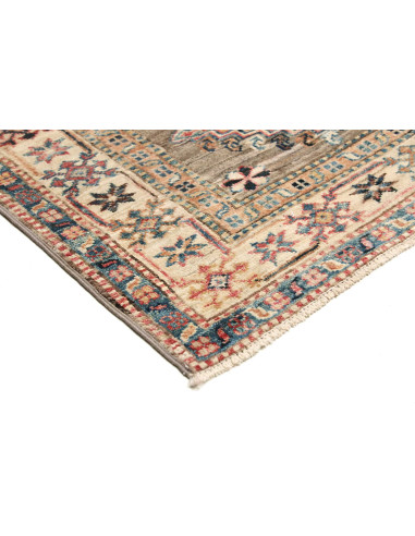 Rug Kazak Fine Pakistan 80x243 Grey Brown Coral