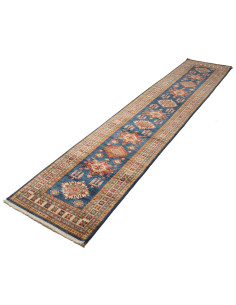 Rug Kazak Fine Pakistan 83x386 Petrol Blue Terr 2