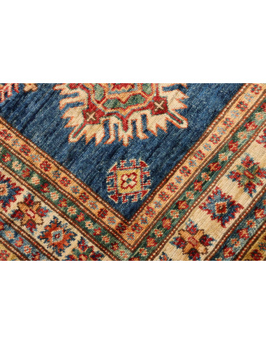 Tappeto Kazak Fine Pakistan 83x386 Blu Petrolio