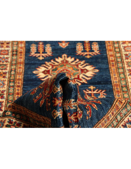 Rug Kazak Fine Pakistan 83x386 Petrol Blue Terr