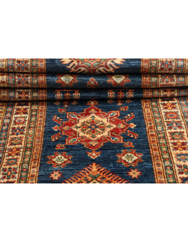 Rug Kazak Fine Pakistan 83x386 Petrol Blue Terr