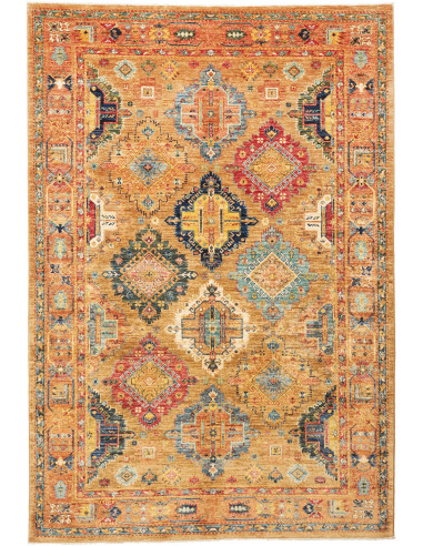 Tappeto Tribal Pakistan 164x239 Oro Blu Marino