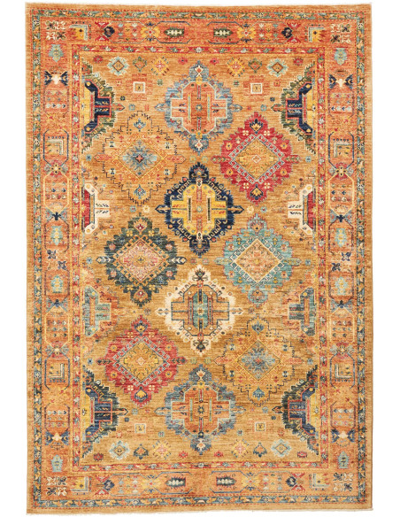 Tappeto Tribal Pakistan 164x239 Oro Blu Marino