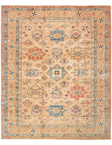 Rug Kazak Fine Pakistan 246x299 Beige Orange Bl