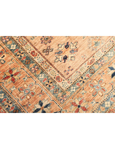 Rug Kazak Fine Pakistan 246x299 Beige Orange Bl