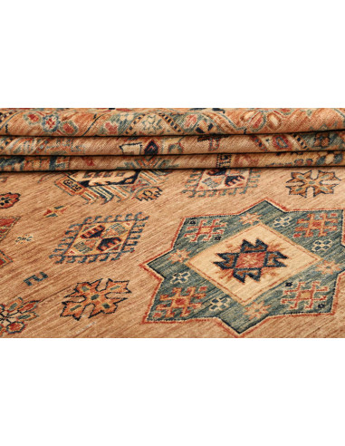 Rug Kazak Fine Pakistan 246x299 Beige Orange Bl