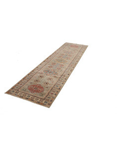 Tappeto Kazak Fine Pakistan 83x298 Grigio Verde 2