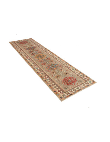 Tappeto Kazak Fine Pakistan 83x298 Grigio Verde