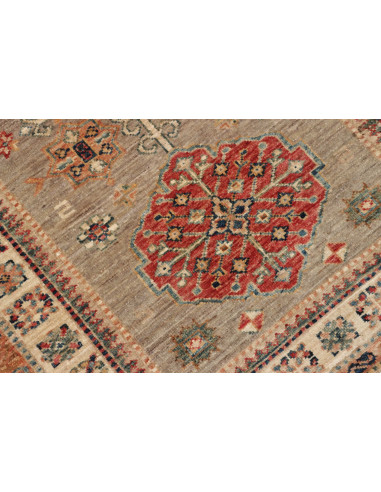 Tappeto Kazak Fine Pakistan 83x298 Grigio Verde