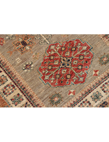 Tappeto Kazak Fine Pakistan 83x298 Grigio Verde