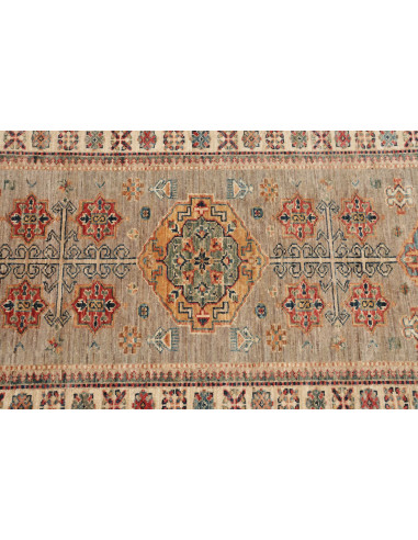 Tappeto Kazak Fine Pakistan 83x298 Grigio Verde