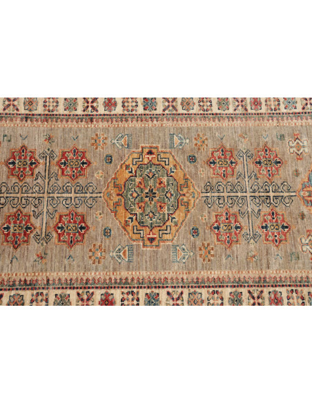 Rug Kazak Fine Pakistan 83x298 Grey Green Brick