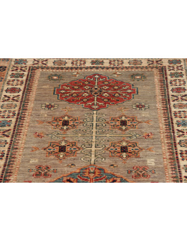 Rug Kazak Fine Pakistan 83x298 Grey Green Brick