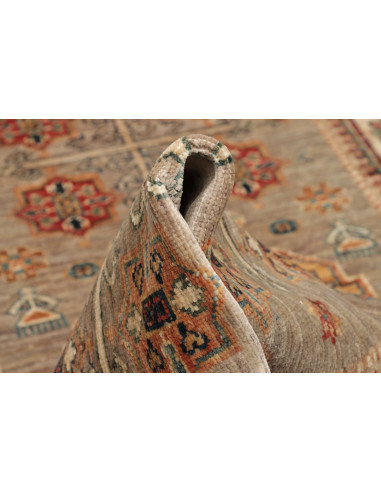 Tappeto Kazak Fine Pakistan 83x298 Grigio Verde