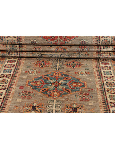 Rug Kazak Fine Pakistan 83x298 Grey Green Brick