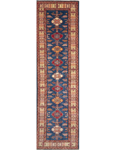 Tappeto Kazak Fine Pakistan 79x291 Blu Scuro Ro