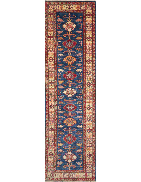 Tappeto Kazak Fine Pakistan 79x291 Blu Scuro Ro