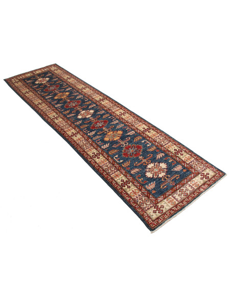 Tappeto Kazak Fine Pakistan 79x291 Blu Scuro Ro