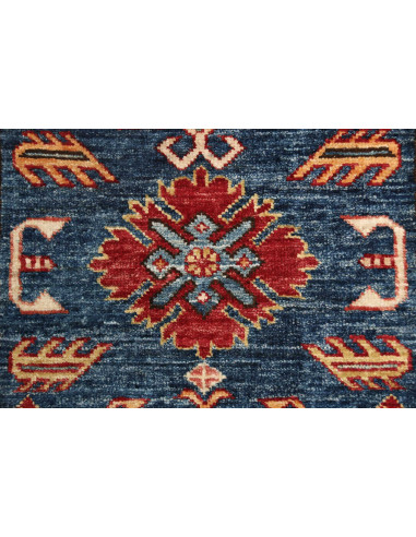 Tappeto Kazak Fine Pakistan 79x291 Blu Scuro Ro
