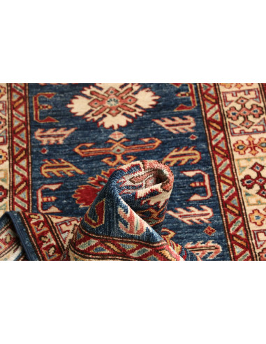 Tappeto Kazak Fine Pakistan 79x291 Blu Scuro Ro