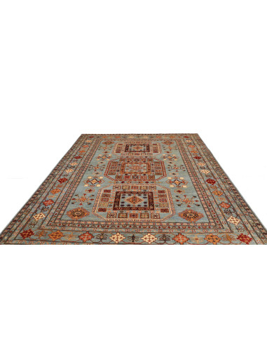 Rug Kazak Fine Pakistan 246x300 Sky Blue Terrac