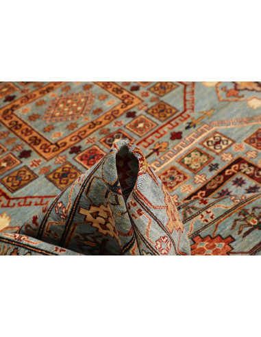 Rug Kazak Fine Pakistan 246x300 Sky Blue Terrac