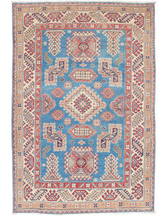 Tappeto Kazak Afghanistan 125x182 Blu Cielo Ros