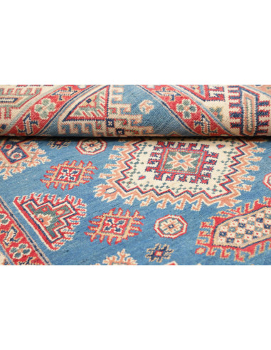 Tappeto Kazak Afghanistan 125x182 Blu Cielo Ros
