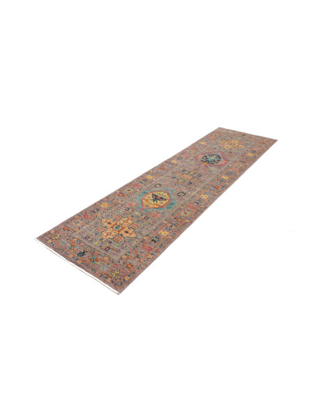 Tappeto Tribal Pakistan 80x260 Grigio Arancio G
