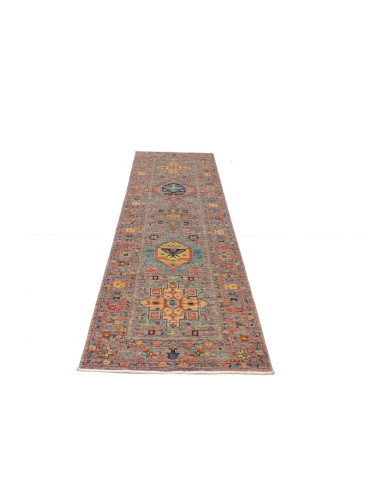 Tappeto Tribal Pakistan 80x260 Grigio Arancio G