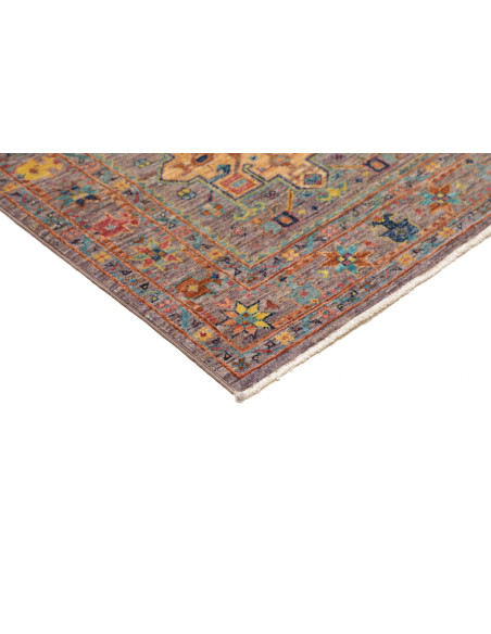 Tappeto Tribal Pakistan 80x260 Grigio Arancio G