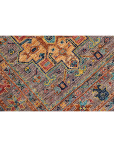 Tappeto Tribal Pakistan 80x260 Grigio Arancio G